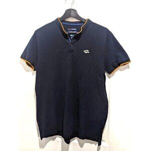 Le Shark | Hillrise Collarless Polo Shirt In True Navy